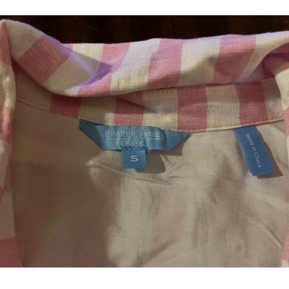 Draper James Pink And White Stripe Shirt Dress-Size SMALL - Picture 3 of 4